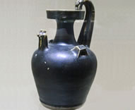 德清窯黑釉雙雞首壺